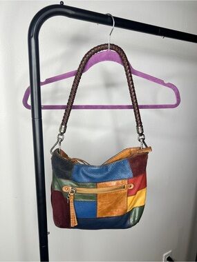 Multicolor Patchwork Leather Shoulder Bag